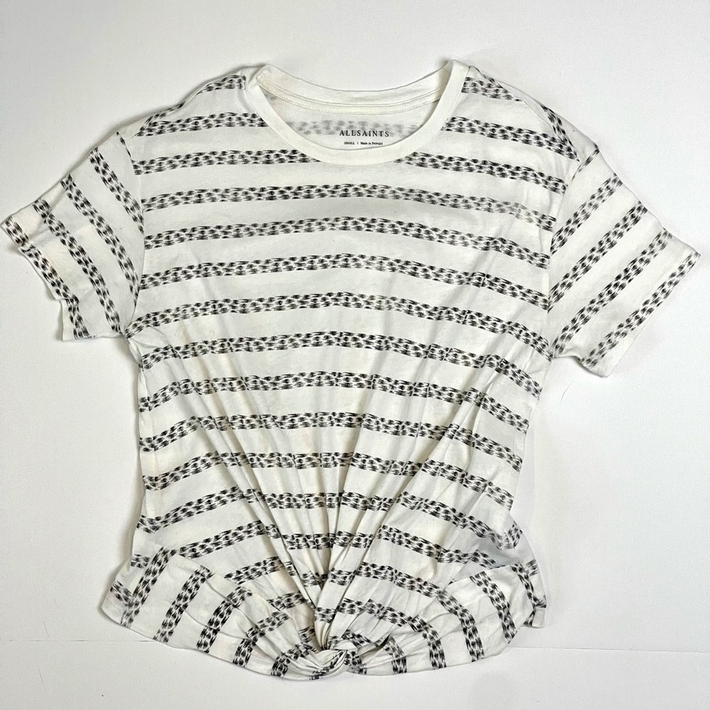 All Saints Helix Carme Striped Twist Tee